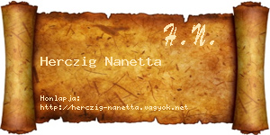 Herczig Nanetta névjegykártya